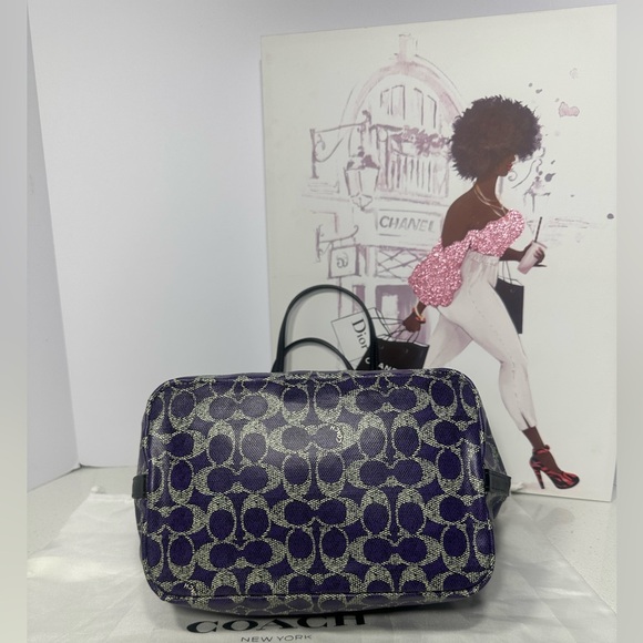 Coach Signature Coated Canvas Taxi Zip Top Tote - Picture 5 of 16